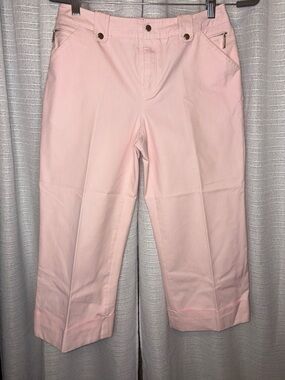 Grace Elements Womens Capri Pants 6 Cotton Spandex Pink Flat Front Pockets